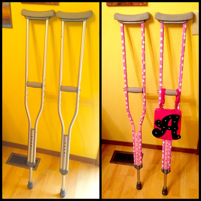 Decorated crutches