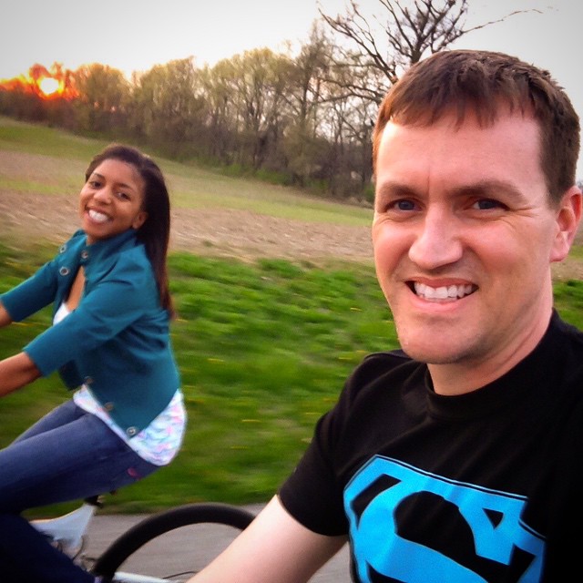 Bike ride at sunset with my hubby! #HappySaturday #MarriedLife ❤️☀️🚴🌅