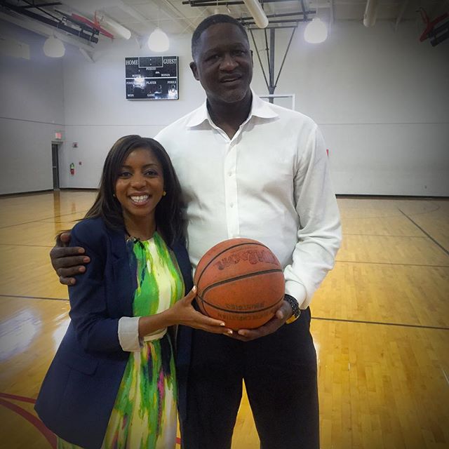 Tonight, I interviewed NBA legend @dominiquewilkins21 (also known as "Human Highlight FILM" not REEL haha). He's at New Birth Church tonight for a community health event! #GDCFeatureReporterFun 🎥📺😊🏀